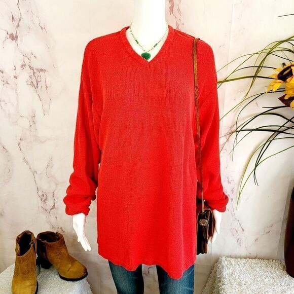 Gap v neck red knit sweater - Picture 2 of 6